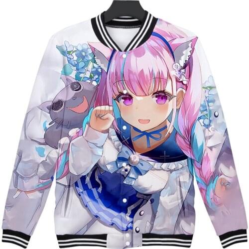 Fashion S2K HOLOLIVE VTuber minato aqua 3D printing autumn and winter Holiday passionate style Men/Women Kawaii Baseball Uniform