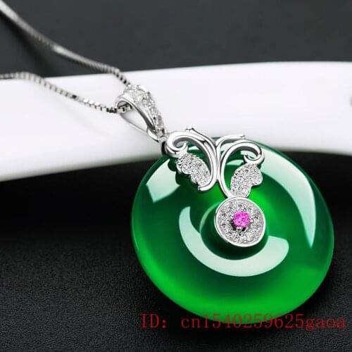 Jade Butterfly Pendant Jadeite Charm Hetian Gifts Chinese Women Necklace 925 Silver Amulet Natural Jewelry Fashion