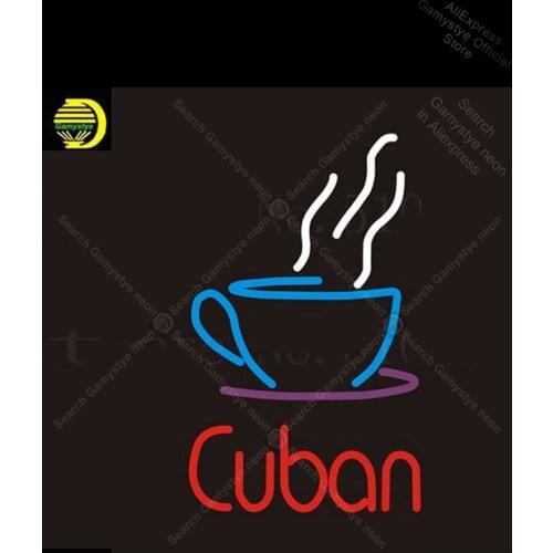 NEON Sign Cuban Real GLASS Tube Cat feces coffee Drink Bar PUB Restaurant Sign Advertise Neon Money Exchange Sign Net Bar Sign