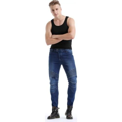 2021 new outdoor mens motorcycle riding jeans protective gear equipped with jeans protection knee hip jeans stretch jeans