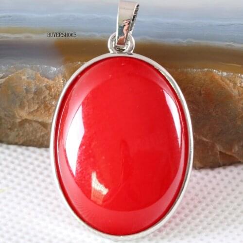 Necklace Pendant Oval CAB Cabochon Natural Stone Beads Red Jades Women Jewelry Gift 1Pcs K685 Free Shipping