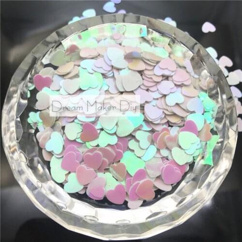 25g 1500pcs 3/4/6mm Lovely Heart White AB PVC loose Sequins Paillettes for Nail Art manicure/sewing/wedding decoration confetti