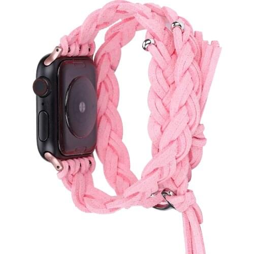 Pink Rope Watchbands for apple watch 6 5 44mm 40mm 38mm 42mm Bracelet Strap iwatch 4 3 2 1 Replacenent accessories