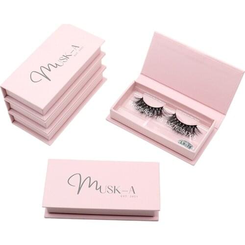 Simple Design Private Label Pink Magnetic Rectangular Eyelash Storage Box Wholesale 5D Mink Lashes 25MM Eyelashes With Packaging