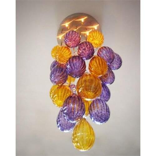Modern Chihuly Color 20inches Ballon Handicraft Blown Glass Chandelier Lighting