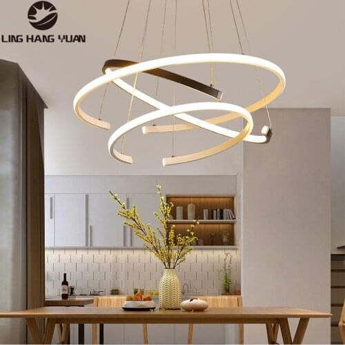 Modern Led Pendant Light 40 50 60cm 3Circle Hanging Lamp For Dining room Kitchen Living room Ceiling Pendant Lamp Led Lustres