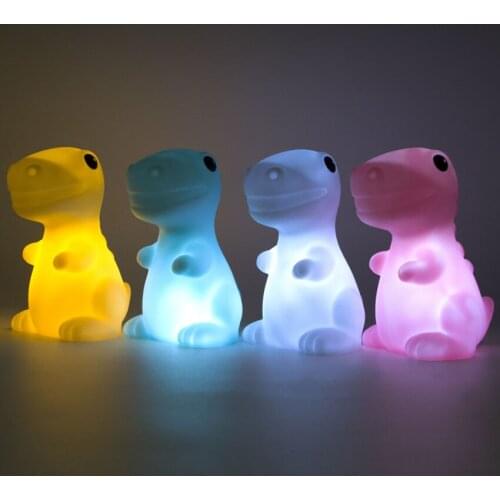 Dinosaur Night Light for Kids, LED Nursery Lamp Cute Baby Night Light Dinosaur Gifts for Boys Girls, Yellow, White, Blue, Pink