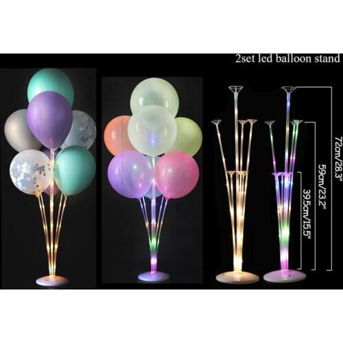 LED Light Air Balls Balloon Stand Column Wedding Table Decoration Balloons Holder Baloon Stick Baby Shower Kids Birthday Party