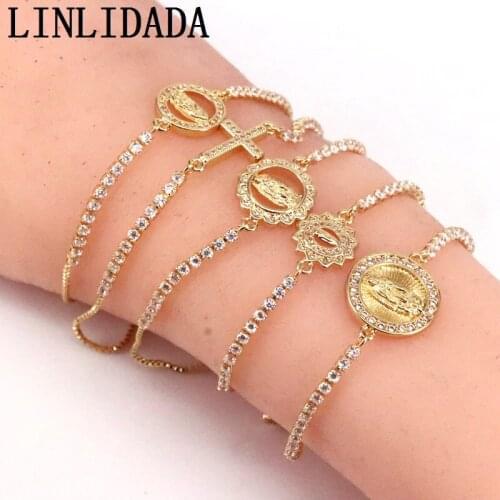 10Pcs New design heart cross religion connector cz adjustable bracelet,plated cubic zircon component,popular bracelet wholesale