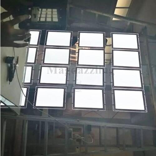 12PCS A3 Landscape Acrylic Poster Frame Double Sides LED Illuminated Window Display Kits Light Pocket for Real Estate Agent