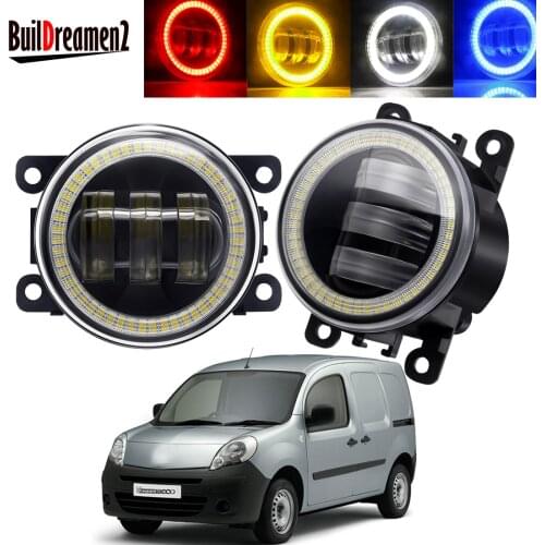 2 X Angel Eye Fog Light Assembly For Renault Kangoo Grand Kangoo 2007-2015 Car LED Lens DRL Fog Daytime Running Lamp 30W H11 12V