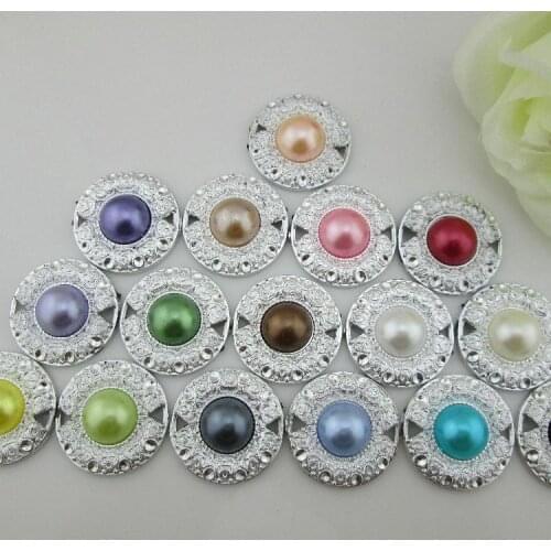 20pcs Mix Colorful Pearl Plastic Buckle Sewing Costume Button 30mm