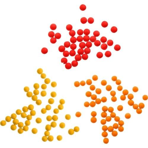 30pcs/Pack Round Fishing Beads EVA Assorted Bead Hard Floating Ball Orange Bass Bait Fishing Lure