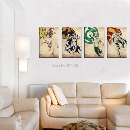 4pcs Cartoon Painting Hand Painted Abstract Wall Paintings Home Decor Modern Oil Painting On Canvas Pictures For Living Room