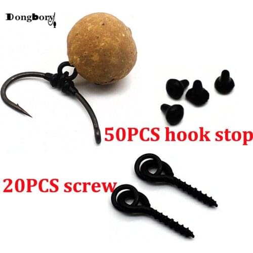 50 Pcs Hook Stop Stoper Shank Beads 20PCS Carp Fishing Boilies Bait Screw Bait Holder POP UP Boilies Accessories Spike Hair Rig