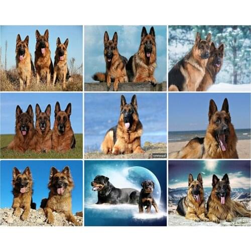 LZAIQIZG 5D DIY Full Square/Round Diamond Painting German Shepherd Dog Diamond Embroidery Sale Animal Handicraft Decor For Home