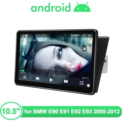 10.5'' Big Screen Car Radio Stereo Central Multimedia Android Auto Bluetooth GPS Apple CarPlay For BMW E90 E91 E92 E93 2005-2012