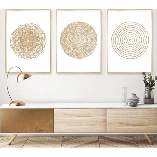Bohemian Geometric Pattern Circular Circle Simple Abstract Canvas Art Poster Living Room Furniture Decorative Wall Painting