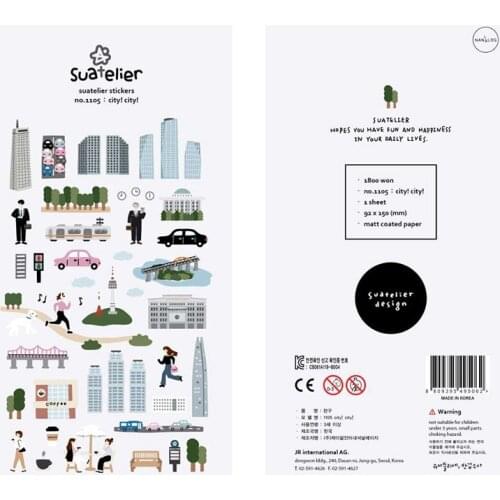 Korea Sonia Scrapbooking High Quality Paper Sticker City Lives Stationery DIY Decoration Home Supplies Suatelier Stickers