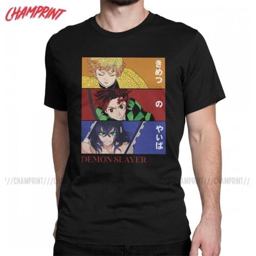 Demon Slayer Boys T Shirt Men Cotton Funny T-Shirt O Neck Kimetsu No Yaiba Tees Short Sleeve Tops Plus Size