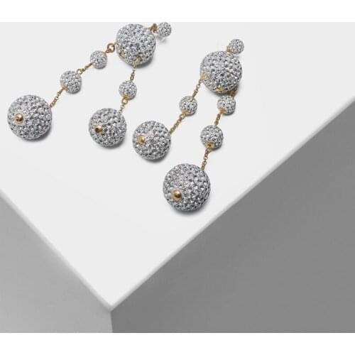 Amorita boutique ball full drill design fashion drop earrings