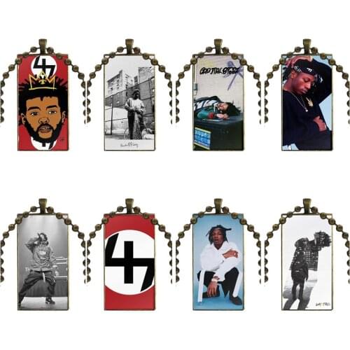 Era Joey Badass Joey Fashion Glass Cabochon Pendant Rectangle Necklace Choker Necklace Jewelry For Women High Quality Girls