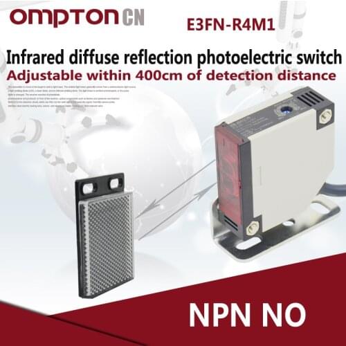E3JK-R4M1 NPN NO Infrared diffuse reflection photoelectric switch 0-400cm (adjustable detection range40-400cm)