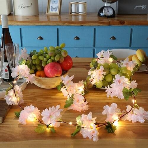 20LEDs Flower String Light Warm White Hydrangea Vine Fairy Garland Lamp Garden Blossom Wedding Christmas Party Decorative Light