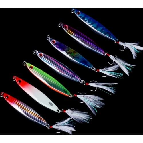 HENGJIA 35pcs Lead fishing lure leurre peche carpe metal jig 8.5CM 40G 7color hard Lead Bait sinking