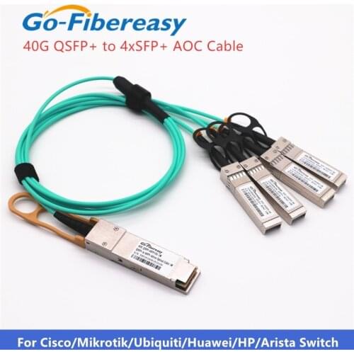 40G AOC Cable QSFP+ to 4xSFP+ Active Optical Cables QSFP-4X10G-AOC1M Compatible for Cisco Mikrotik QSFP+ to 4x10G SFP+ AOC Cable