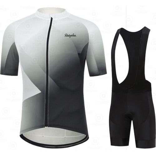 Raphaful Cycling Jersey Kit Bicycle Short Sleeve Ralvpha Men Bike Bib Shorts Clothes Maillot Cycling Sets Clothing Ropa Ciclismo