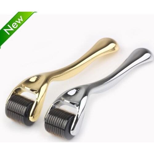 Best DRS540 Titanium Derma Roller Micro Needling 0.3mm Skin Care And Body Treatment With Gold/Silver Handle