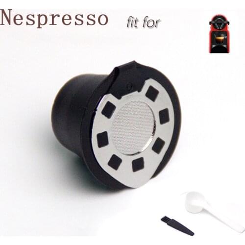 1pc Reusable Coffee Capsule Fit for Nespresso Refillable Coffee Pods Metal Silvery Golden Lid High-quality