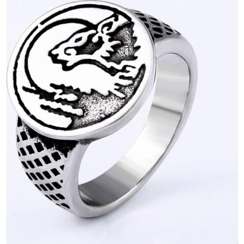 BEIER drop ship unique Animal Wolf ring stainless steel personality vintage awasome Punk Rock Viking jewelry for man BR8-010