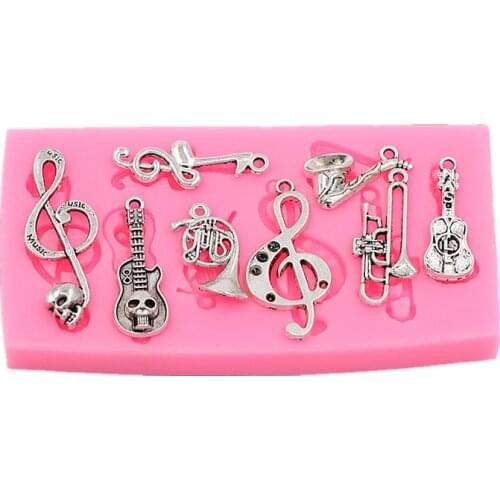 Musical Instruments Kidding Cake Baking Flexible Silicone Mold Handmade DIY Chocolate Mold Cake Dessert Decorative Gadgets new
