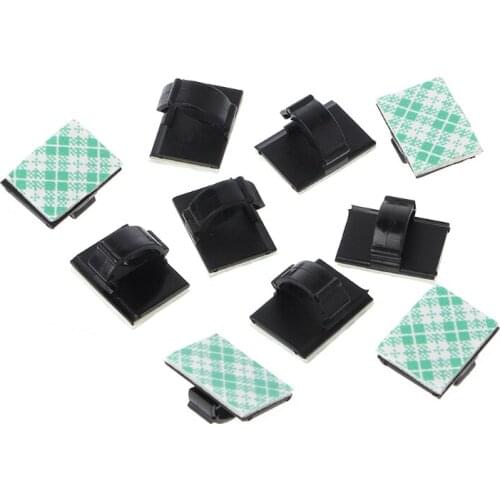 2021 New 30Pcs Car Wire Clip Black Cable Tie Rectangle Holder Mount Clamp Self-adhesive