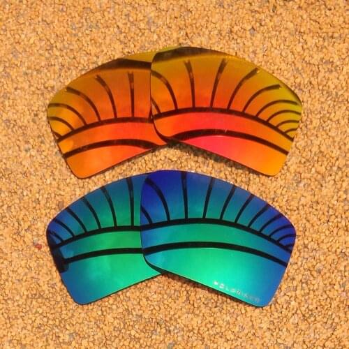 Orange Red Mirrored & Green Mirrored Polarized Replacement Lenses for Eyepatch 1&Eyepatch 2 Frame 100% UVA & UVB