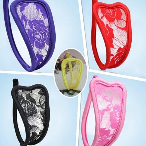 Womens Sexy Underwear Lace transparent C Type Pants Hidden T-shaped Panties Men And Women C Word Pants Adult Products
