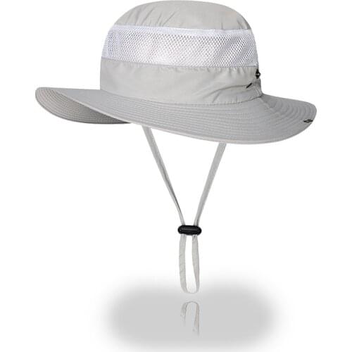 Outdoor UPF 50+ Summer Hats Men Sun Protector UV-proof Breathable Bucket Hat Large Wide Brim Hiking Fishing Beach Climbing Cap