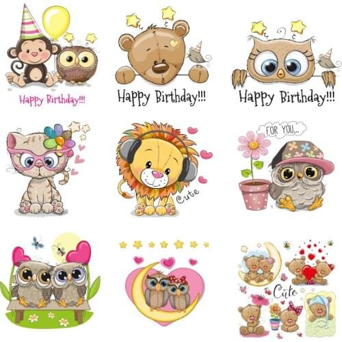 Iron-on Transfers for Clothing Patches for Clothes Stickers Diy Lion Animals Patch Flex Fusible Transfer Vinyl Adhesive Stripe C