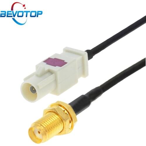 Extended Long Fakra B Male Plug to SMA Female Jack Radio Antenna Extension Cord RF Adapter Pigtail RG174 RF Coaxial Cable