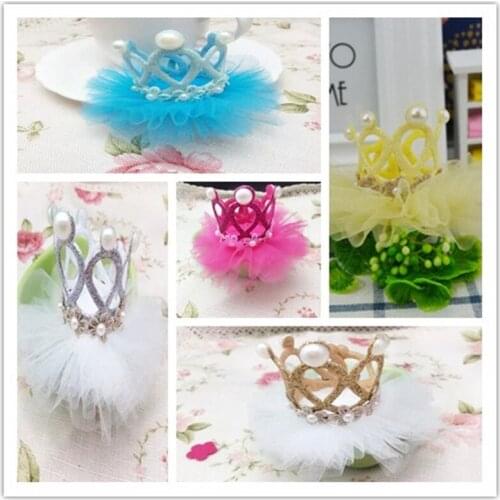 Dog Grooming Lovely Princess Rhinestone Crown Clip Pet Dog Hair Decoration Elegant Hairpin