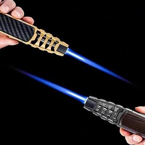 Outdoor Pen Spray Gun Flashlight Lighter Turbine Gas Kitchen BBQ Metal Windproof Butane Cigar Tube Lighter Accessories