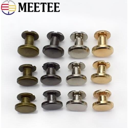 30pcs 5-8mm Flat Head Screws Nail Rivet DIY Bag Book Notebook Metal Binding Belt Hardware Accessories Rivet Buckle BF007