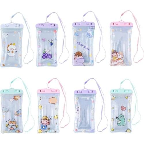 IP68 Waterproof Dust-proof Bag Universal Ultra-thin Cartoon Floating Air Phone Bag for Swimming fishing sailing 23cm x 12cm x 2