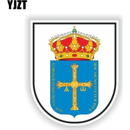 YJZT 9.2CM*11.1CM Escudo De Asturias Decal Coat Of Arms Spain Car Sticker Helmet Accessories 6-2148