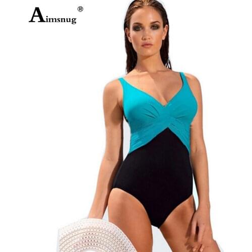 Plus Size 4xl Women One-Piece Swimsuit High Cut Bathing Suits Ladies Patchwork Onesie Bodysuit Sexy V-neck Monokini Swimwear
