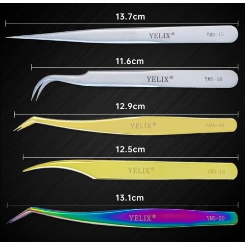1 Pcs Eyelashes Tweezers Stainless Steel Superhard Eyebrow Tweezers Steel High Precision Anti-static Lash Extension Makeup Tools