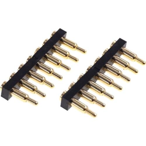 100 pcs SMD Pogo pin connector 7 Pin single Row pogopin Battery spring Loaded Contact SMT 7.0mm Height 2.54mm Pitch Power charge