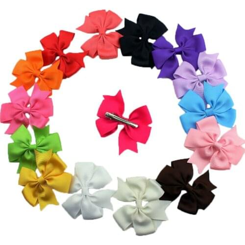 20pcs/lot Infant Girls Headband Head Wraps Elastic Bands Grosgrain Ribbon Bows Tiara Baby Headbands Hair Accessories